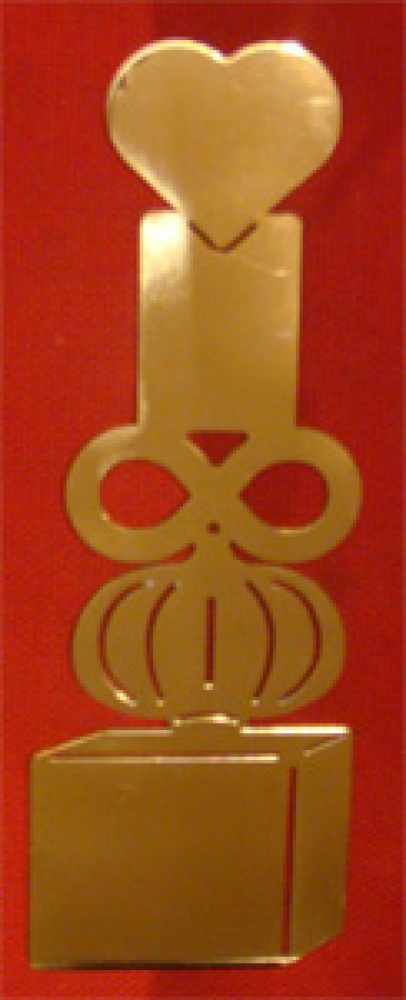 5-chi symbool, gemaakt van brons = messing